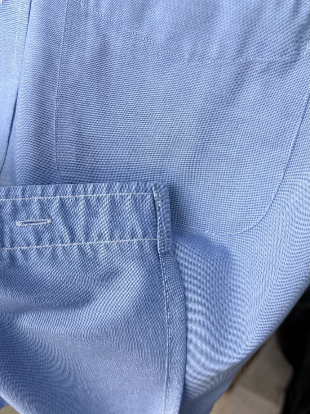 Lauren Ralph Lauren Chambray Blouse Upcycled Ruffle Blouse Embroidered M - Picture 7 of 13
